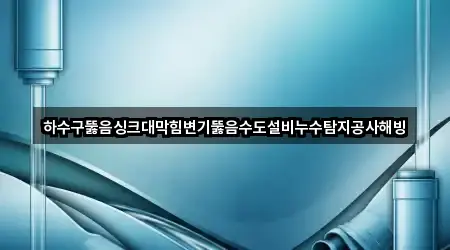 하수구뚫음싱크대막힘변기뚫음수도설비누수탐지공사해빙
